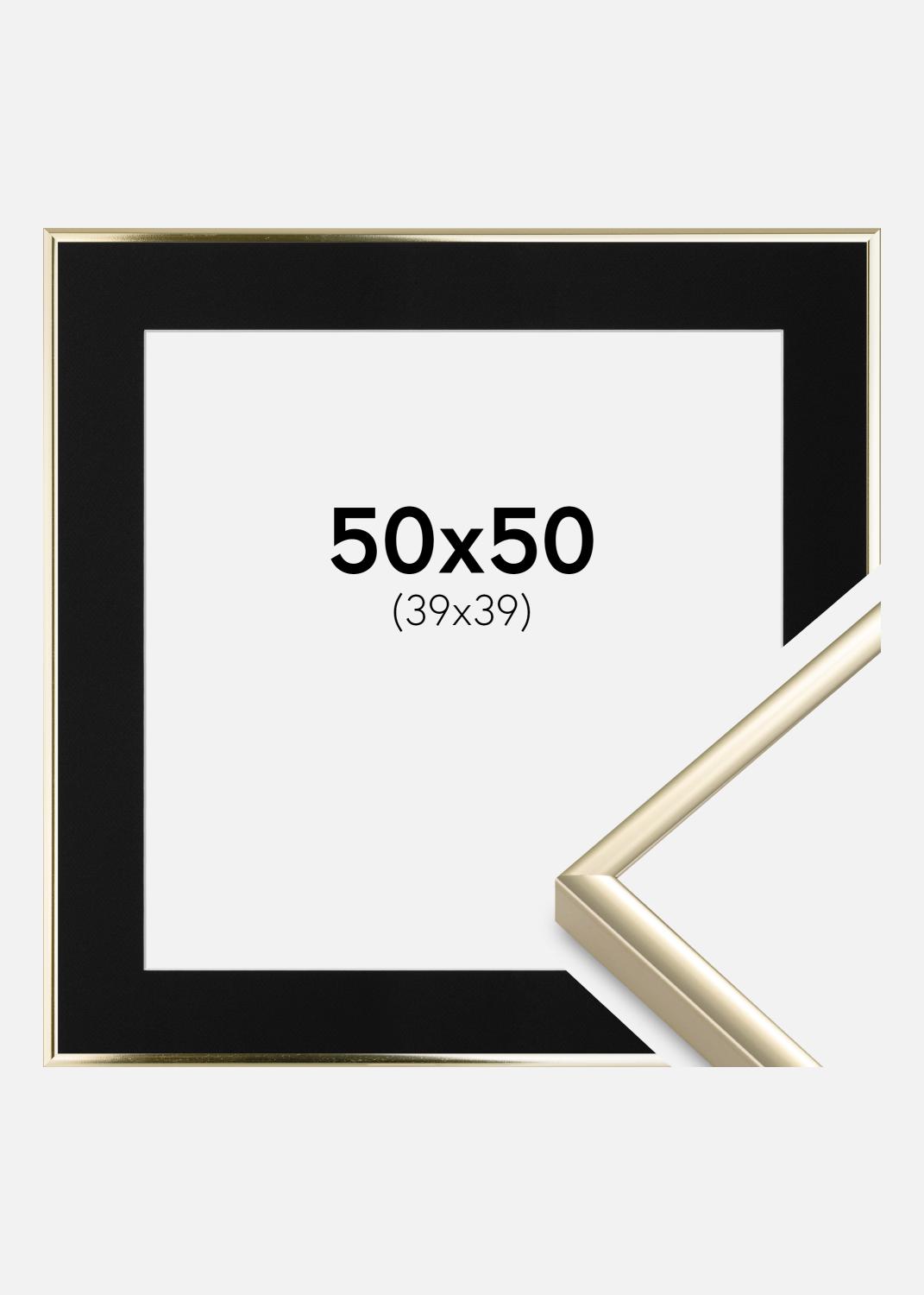 Product Image for Ramme Aluminium Blank Guld 50x50 cm - Passepartout Sort 40x40 cm