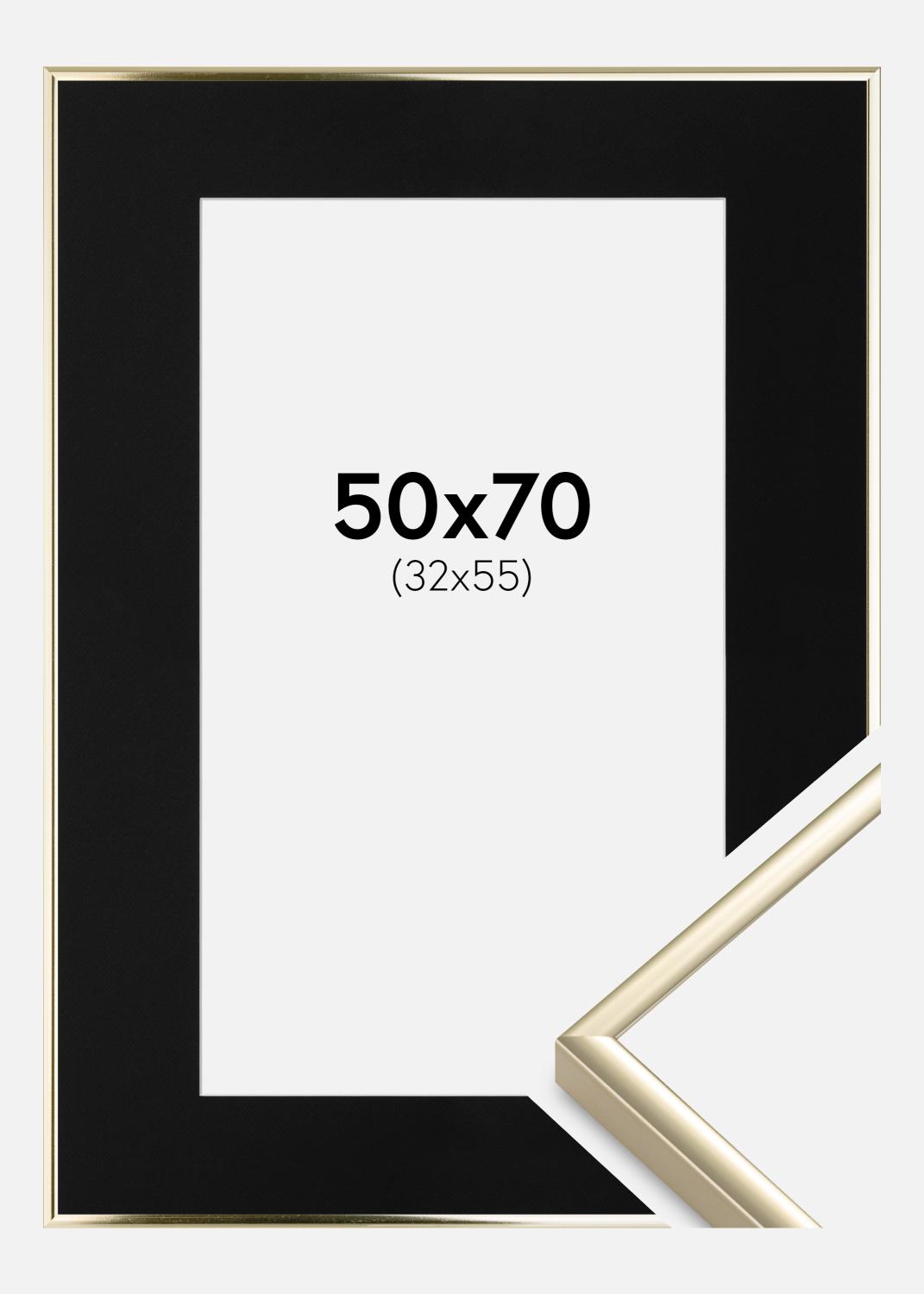 Product Image for Ramme Aluminium Blank Guld 50x70 cm - Passepartout Sort 33x56 cm