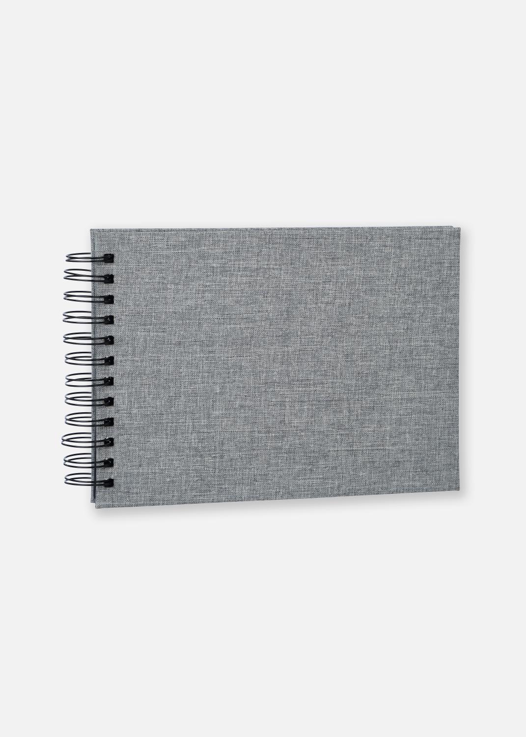 Product Image for Base Line Canvas Wire-O Grå 23x17 cm (40 Sorte sider / 20 Ark)