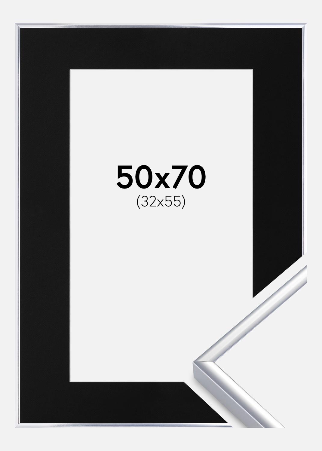 Product Image for Ramme Aluminium Blank Sølv 50x70 cm - Passepartout Sort 33x56 cm
