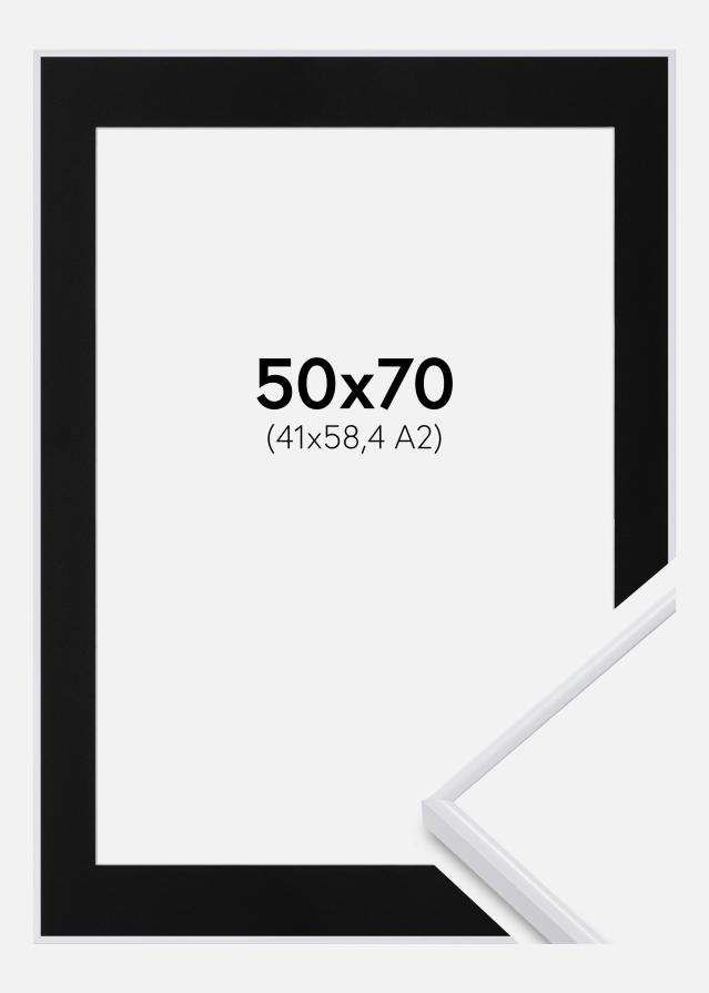 Ramme Visby Sort 50x70 cm - Passepartout Sort 42x59,4 cm (A2)