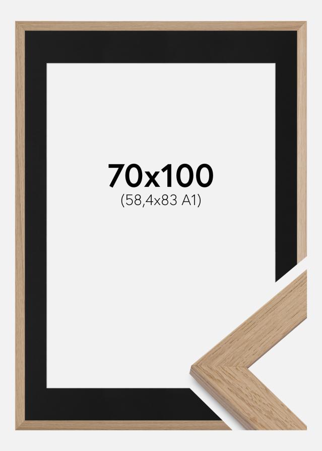 Ramme Trendline Eg 70x100 cm - Passepartout Sort 59,4x84 cm (A1)