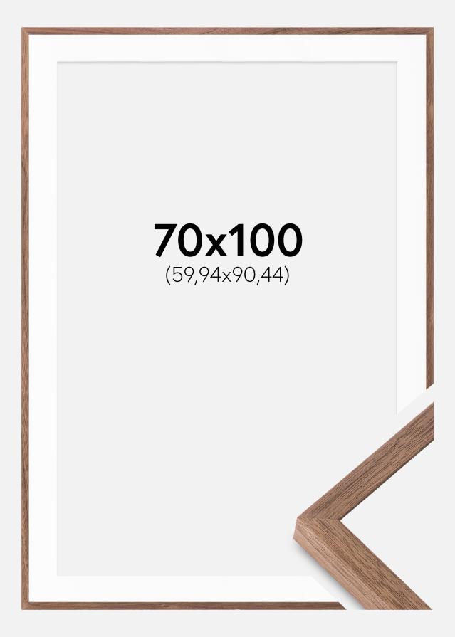 Ramme Soul Walnut Veneer 70x100 cm - Passepartout Hvid 24x36 inches