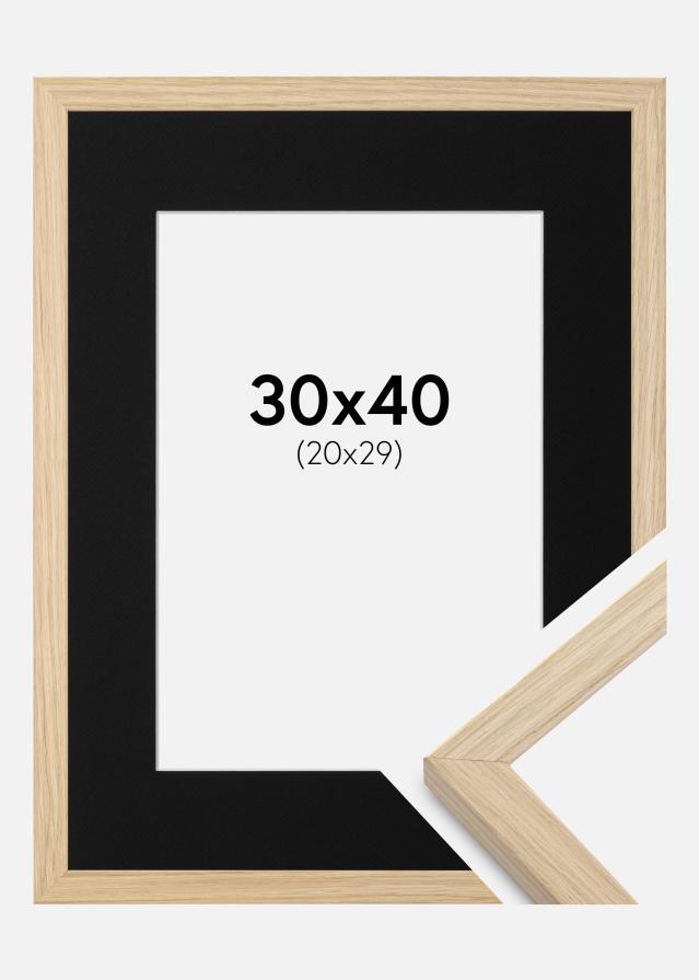 Ramme Grimsåker Eg 30x40 cm - Passepartout Sort 21x30 cm