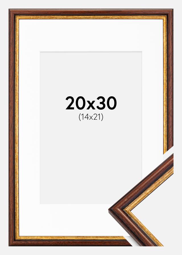 Ramme Horndal Brun 20x30 cm - Passepartout Hvid 15x22 cm
