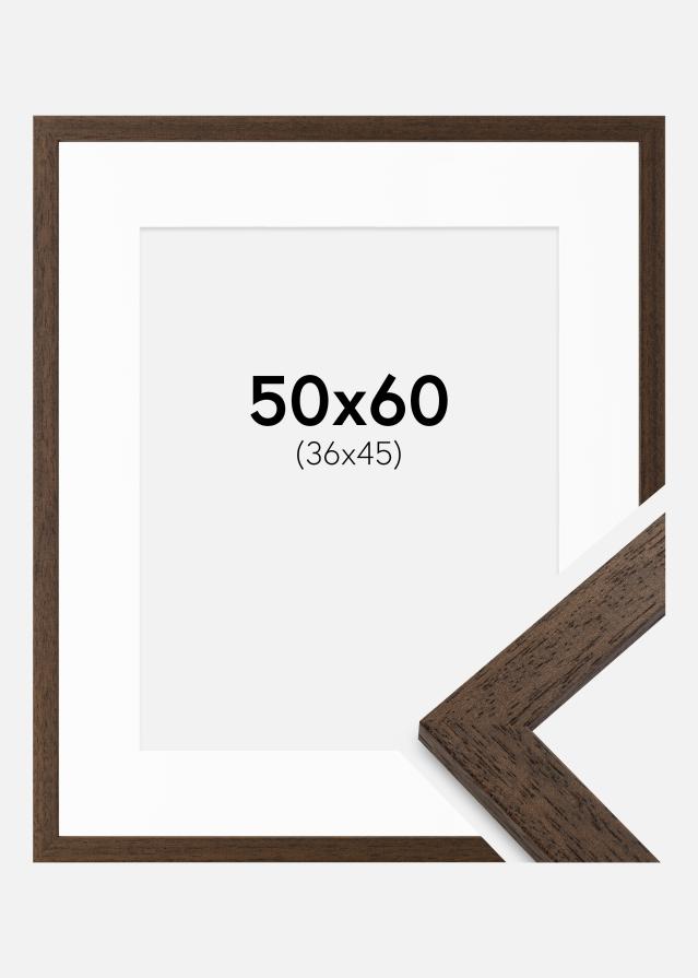 Ramme Brown Wood 50x60 cm - Passepartout Hvid 37x46 cm