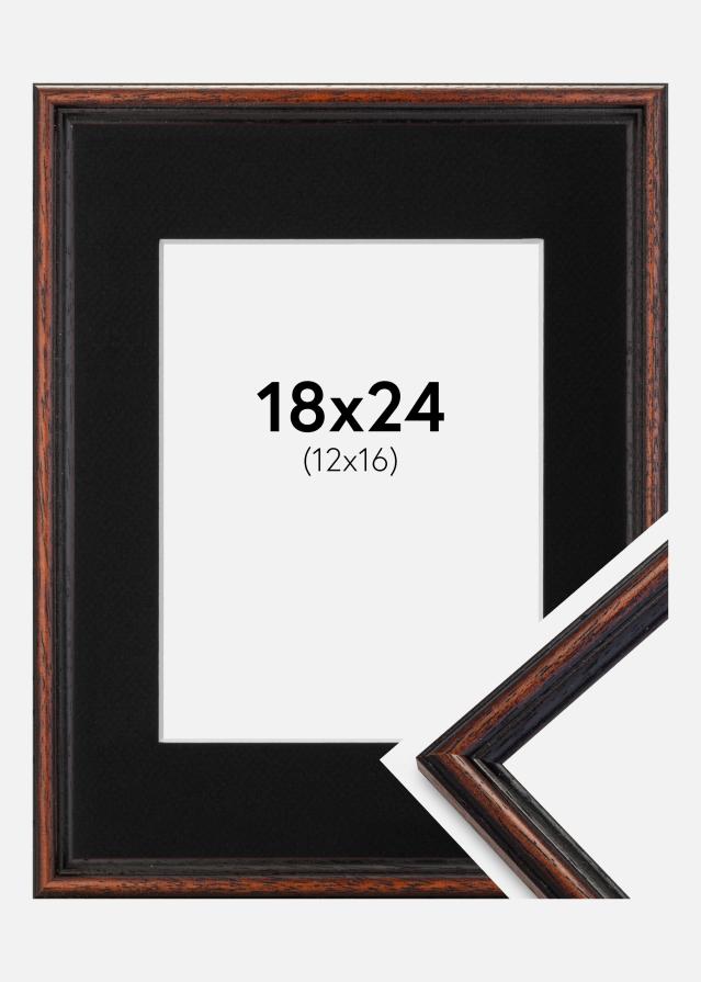 Ramme Horndal Valnød 18x24 cm - Passepartout Sort 13x17 cm
