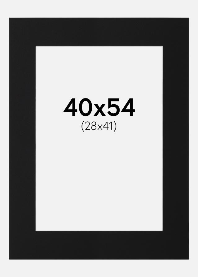 Passepartout Sort Standard (Hvid kerne) 40x54 cm (28x41)