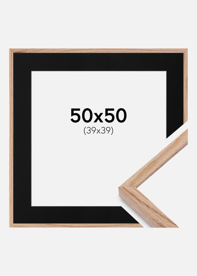 Ramme E-Line Eg 50x50 cm - Passepartout Sort 40x40 cm