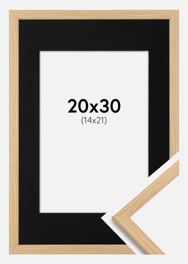 Ramme Galant Eg 20x30 cm - Passepartout Sort 15x22 cm