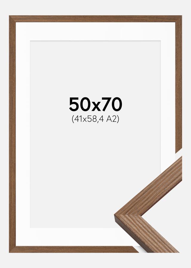Ramme Fiorito Mørk Eg 50x70 cm - Passepartout Hvid 42x59,4 cm (A2)