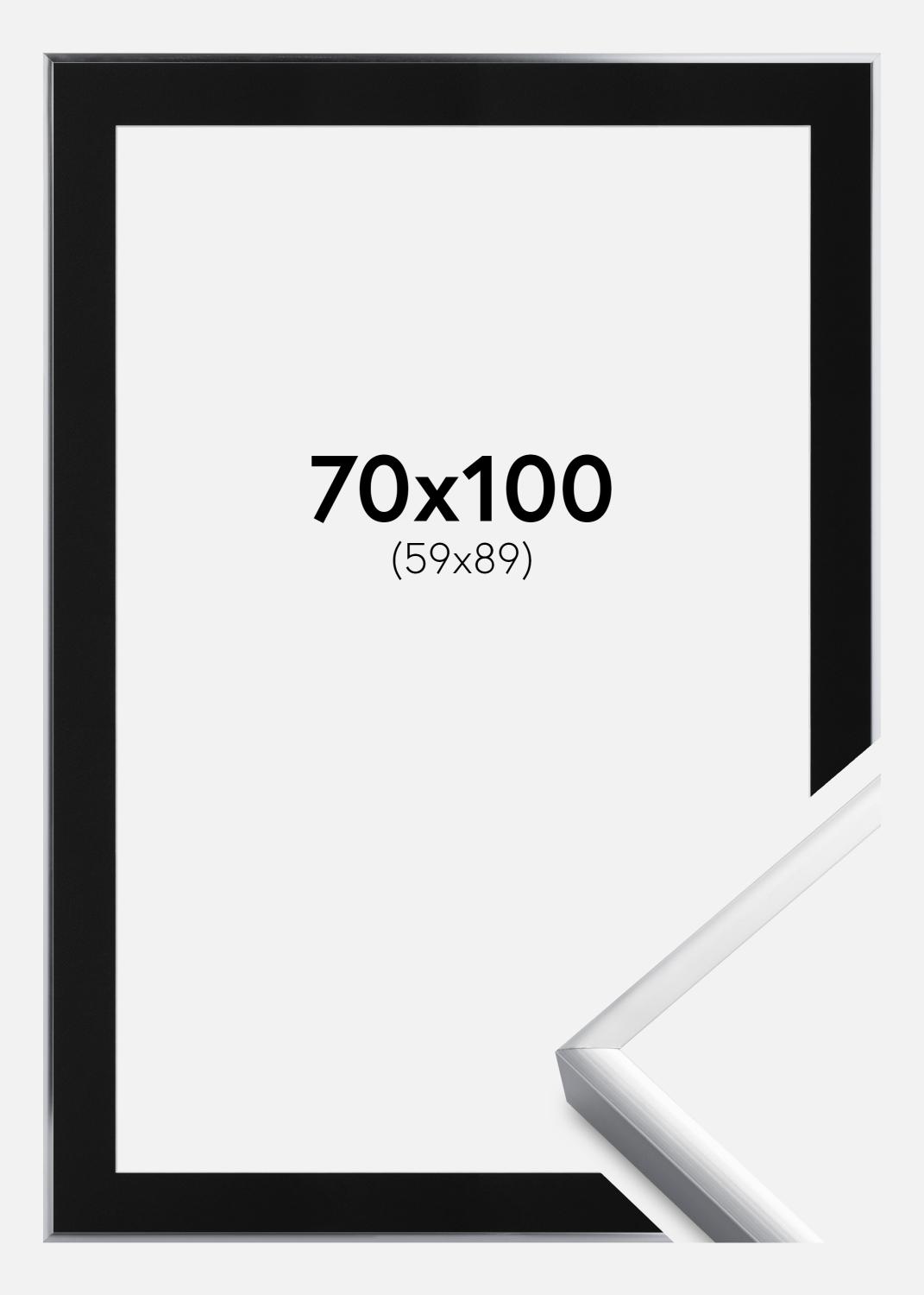 Product Image for Ramme Poster Frame Aluminum Sølv 70x100 cm - Passepartout Sort 60x90 cm