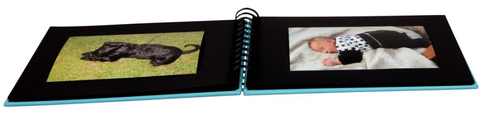 Fun Spiralalbum Turkis - 23x17 cm (40 Sorte sider / 20 blade)