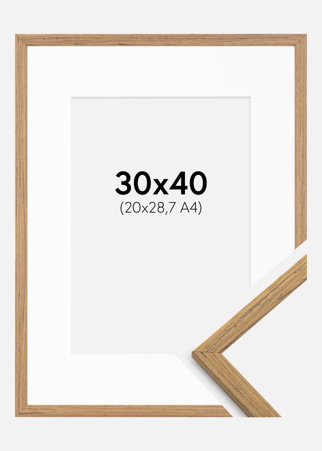Ramme Edsbyn Teak 30x40 cm - Passepartout Hvid 21x29,7 cm (A4)