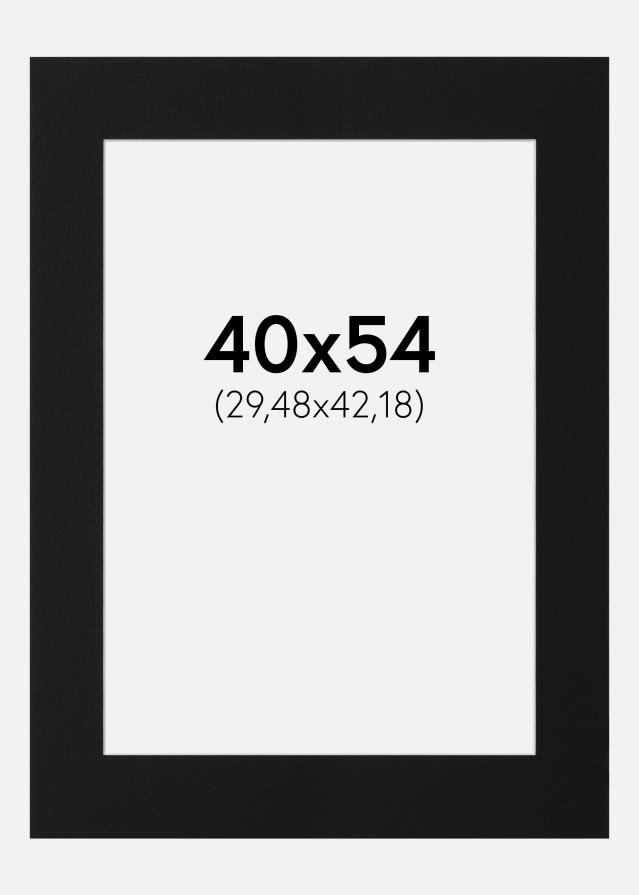 Passepartout Sort Standard (Hvid kerne) 40x54 cm (29,48x42,18)