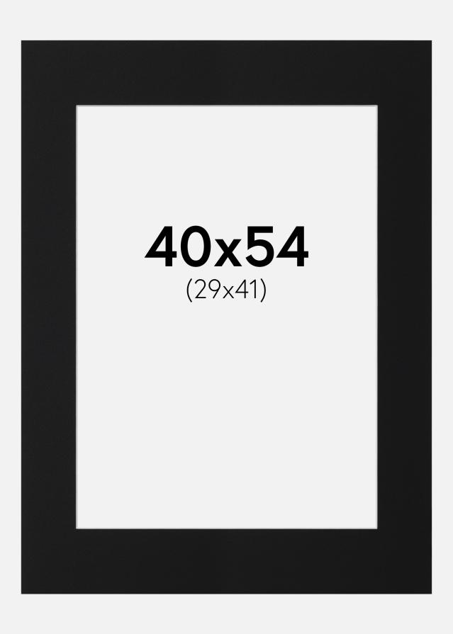 Passepartout Sort Standard (Hvid kerne) 40x54 cm (29x41)
