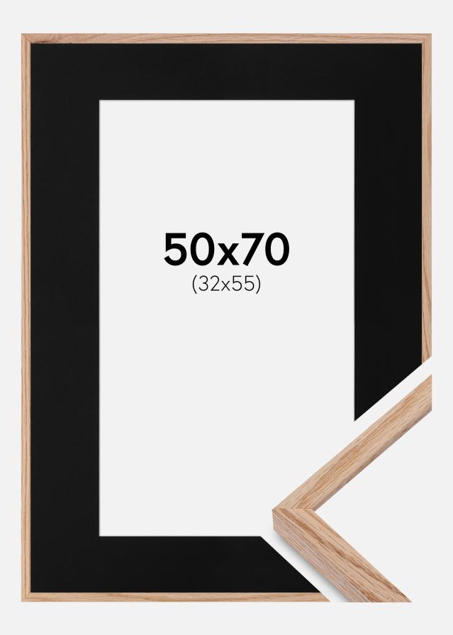 Ramme E-Line Eg 50x70 cm - Passepartout Sort 33x56 cm