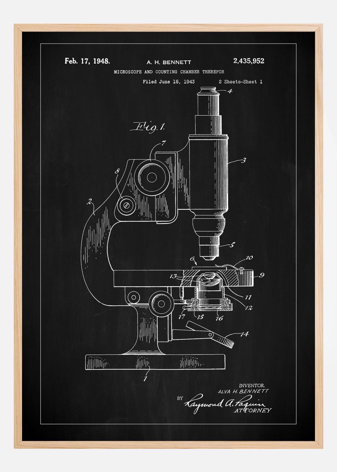 Product Image for Patent Print - Microscope - Black Plakat (21x29.7 cm (A4))