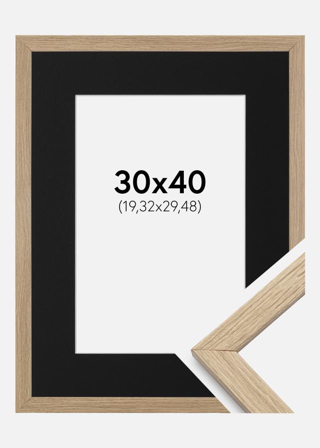 Ramme Stilren Eg 30x40 cm - Passepartout Sort 8x12 inches