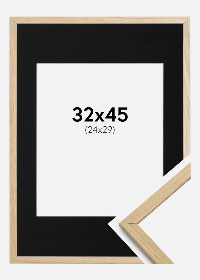 Ramme Edsbyn Eg 32x45 cm - Passepartout Sort 25x30 cm