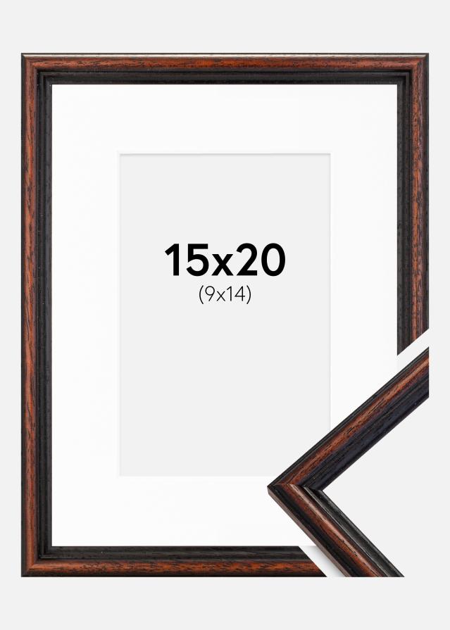 Ramme Horndal Valnød 15x20 cm - Passepartout Hvid 10x15 cm