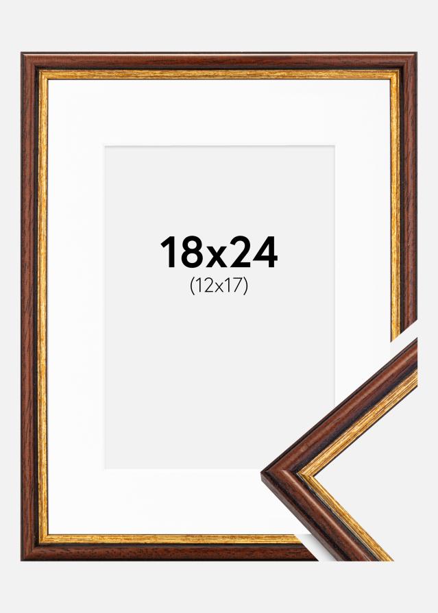 Ramme Horndal Brun 18x24 cm - Passepartout Hvid 13x18 cm