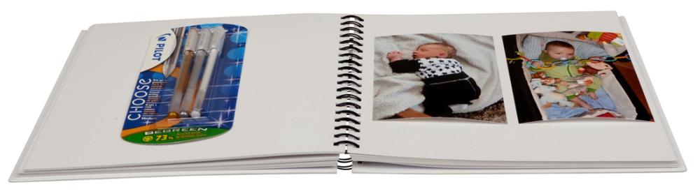 Kvadratisk Spiralfotoalbum Hvid - 25x25 cm (80 Hvide sider / 40 ark)
