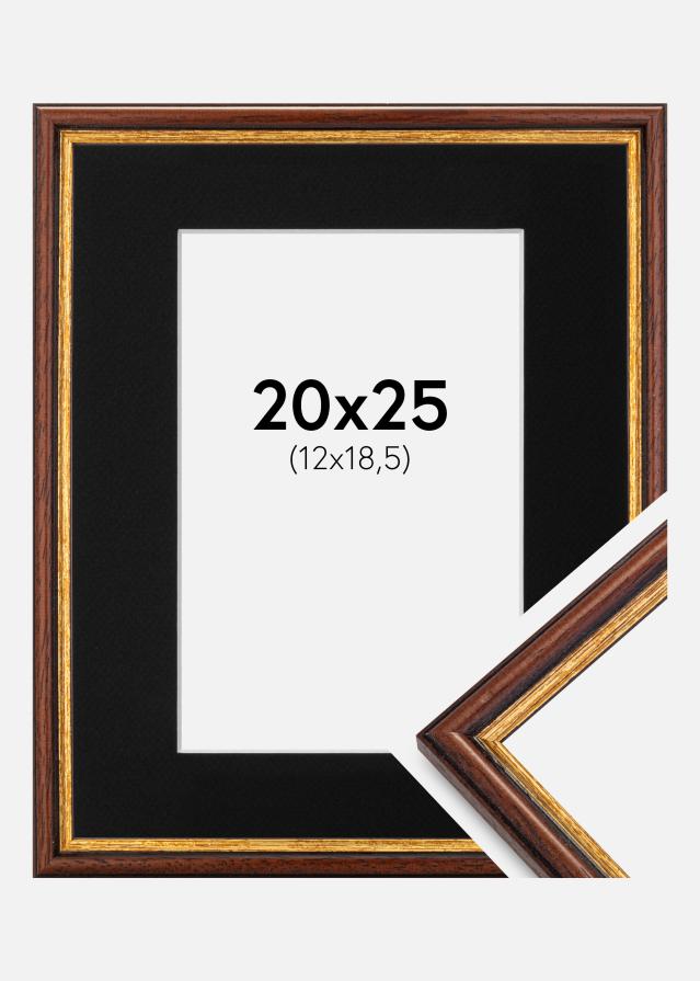 Ramme Horndal Brun 20x25 cm - Passepartout Sort 13x19,5 cm