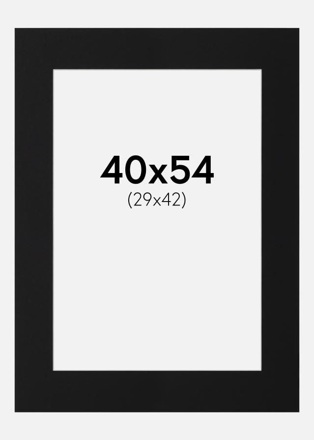 Passepartout Sort Standard (Hvid kerne) 40x54 cm (29x42)