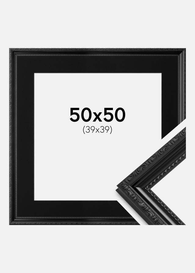 Ramme Abisko Sort 50x50 cm - Passepartout Sort 40x40 cm