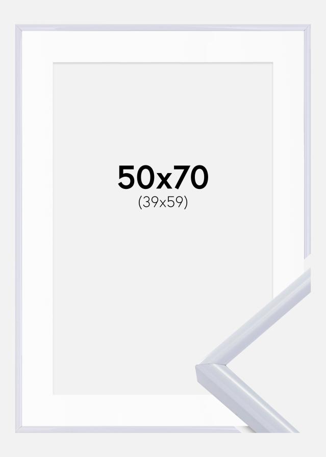 Ramme Victoria Hvid 50x70 cm - Passepartout Hvid 40x60 cm