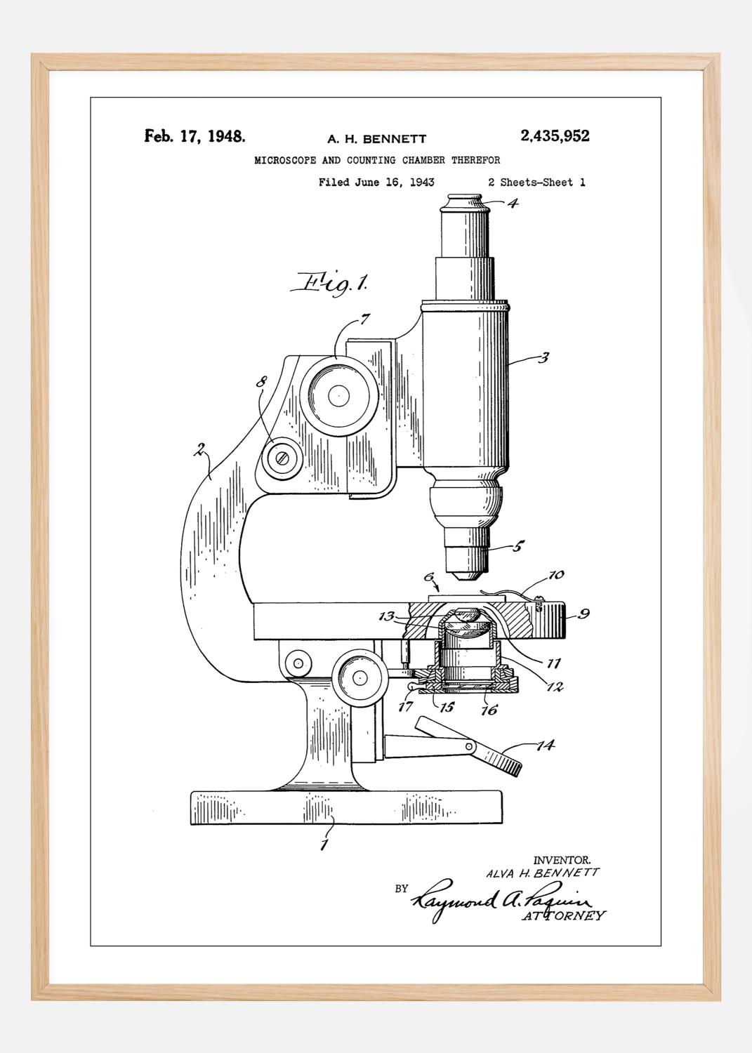 Product Image for Patent Print - Microscope - White Plakat (40x50 cm)