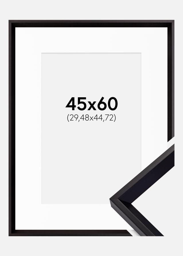Ramme Globe Sort 45x60 cm - Passepartout Hvid 12x18 inches