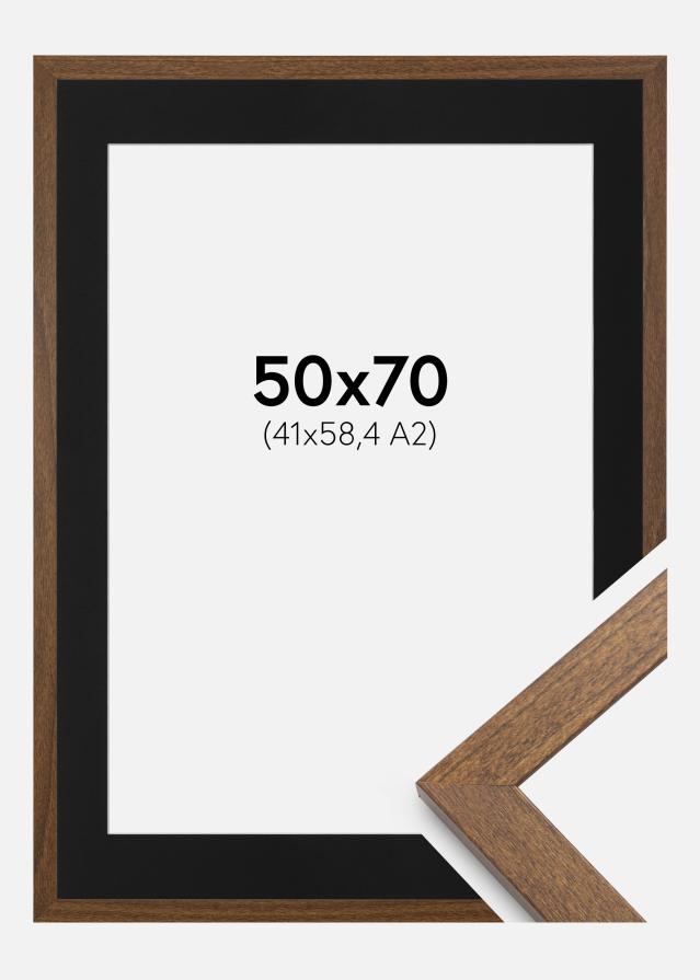 Ramme Stilren Warm Brown 50x70 cm - Passepartout Sort 42x59,4 cm (A2)