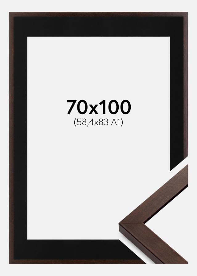 Ramme Selection Valnød 70x100 cm - Passepartout Sort 59,4x84 cm (A1)