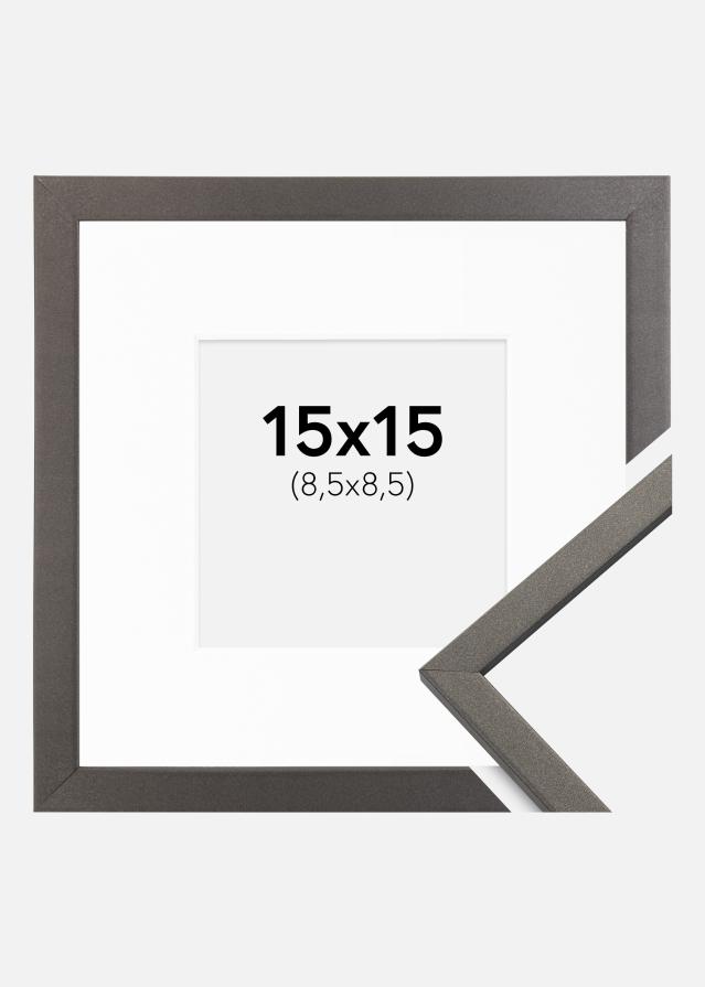 Ramme Edsbyn Grafit 15x15 cm - Passepartout Hvid 9x9 cm