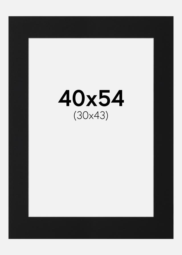 Passepartout Sort Standard (Hvid kerne) 40x54 cm (30x43)