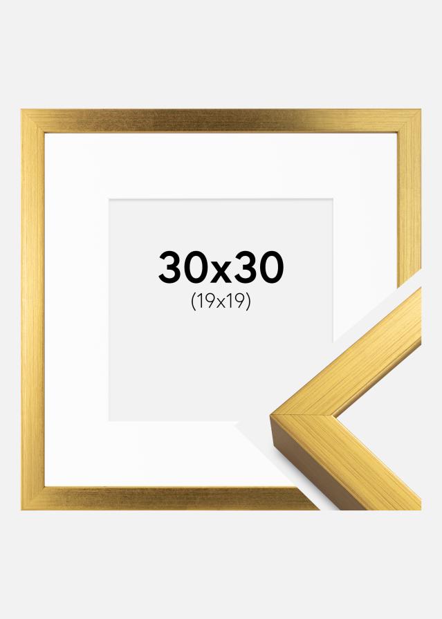Ramme Falun Guld 30x30 cm - Passepartout Hvid 20x20 cm