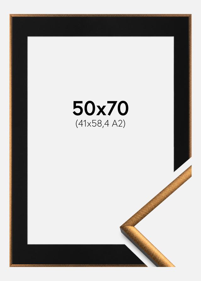 Ramme New Lifestyle Bronze 50x70 cm - Passepartout Sort 42x59,4 cm (A2)