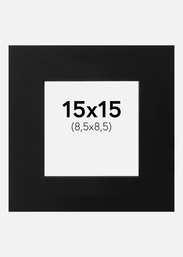 Passepartout Sort (Sort kerne) 15x15 cm (8,5x8,5)