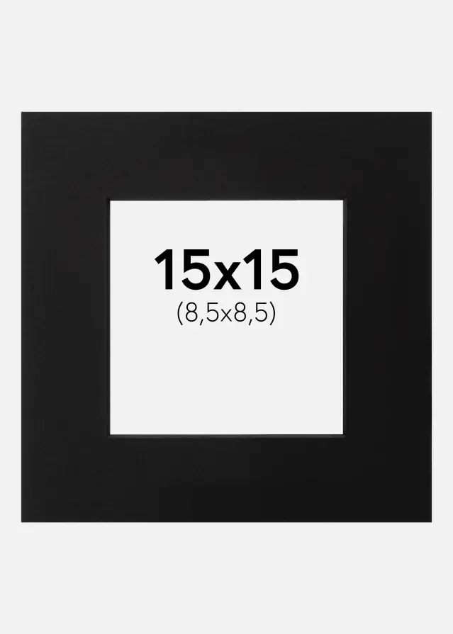 Passepartout Sort (Sort kerne) 15x15 cm (8,5x8,5)