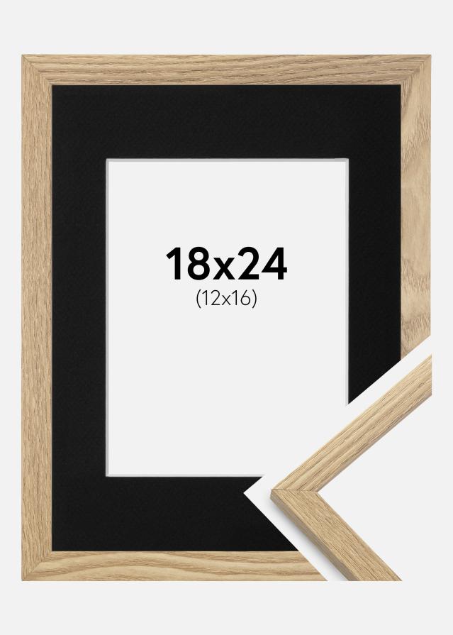 Ramme Trendy Eg 18x24 cm - Passepartout Sort 13x17 cm