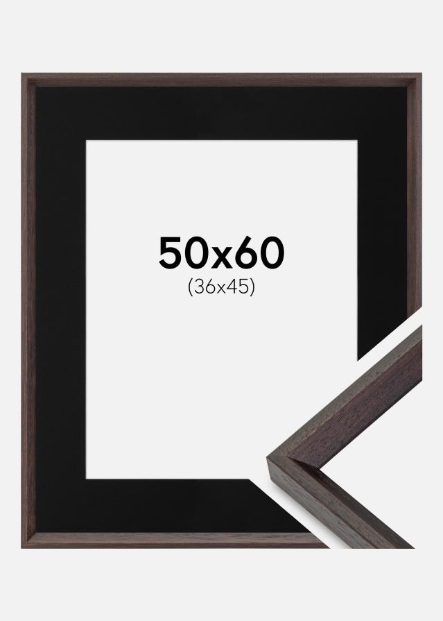 Ramme Globe Espresso 50x60 cm - Passepartout Sort 37x46 cm
