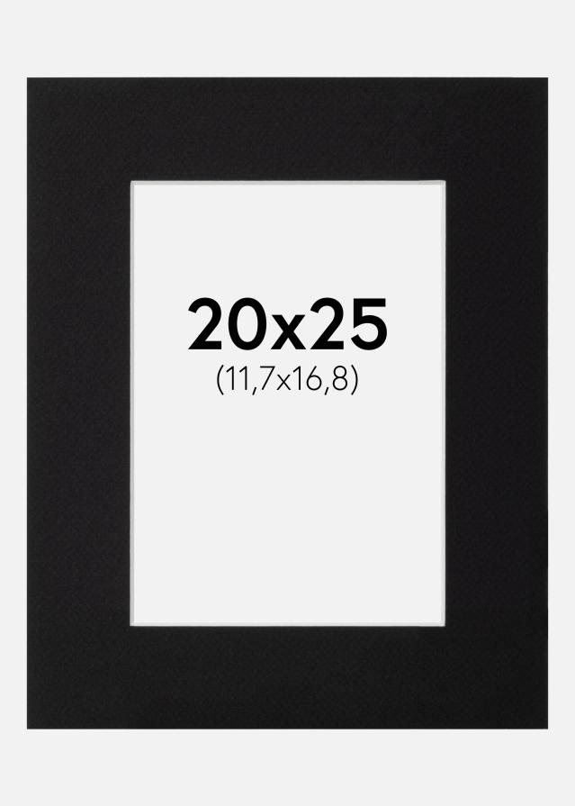 Passepartout Sort Standard (Hvid Kerne) 20x25 cm (11,7x16,8)