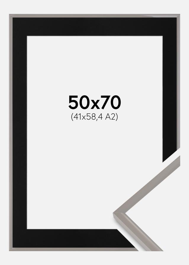 Ramme New Lifestyle Earth Grey 50x70 cm - Passepartout Sort 42x59,4 cm (A2)