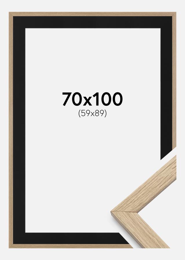 Ramme Stilren Eg 70x100 cm - Passepartout Sort 60x90 cm