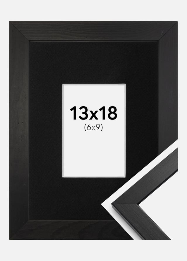 Ramme Stilren Sort 13x18 cm - Passepartout Sort 7x10 cm