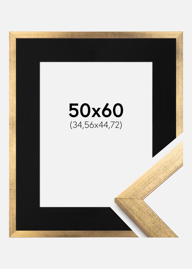 Ramme Stilren Guld 50x60 cm - Passepartout Sort 14x18 inches