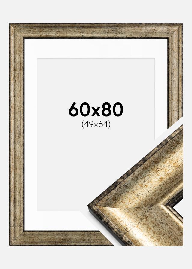Ramme Saltsjöbaden Antikguld 60x80 cm - Passepartout Hvid 50x65 cm