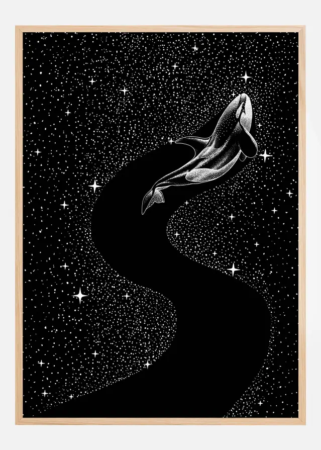 Starry Orca (Black Version) Plakat